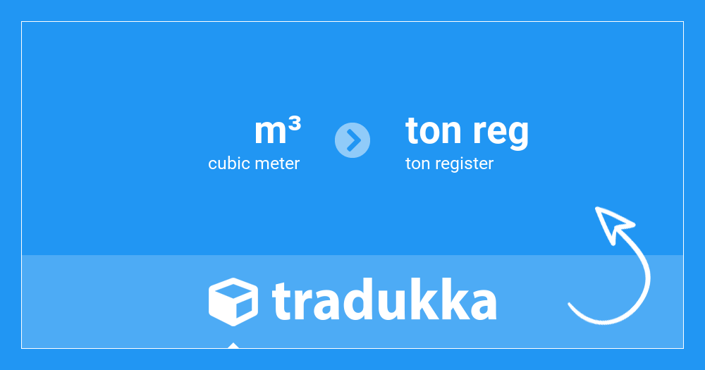 Convert cubic meter (m³) to ton register (ton reg) | Tradukka