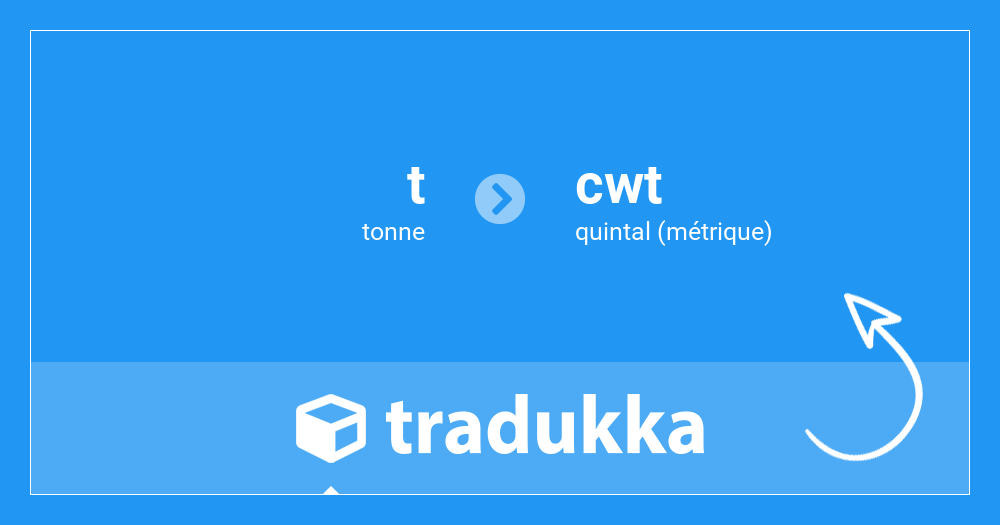 Convertir tonne (t) en quintal (métrique) (cwt) | Tradukka